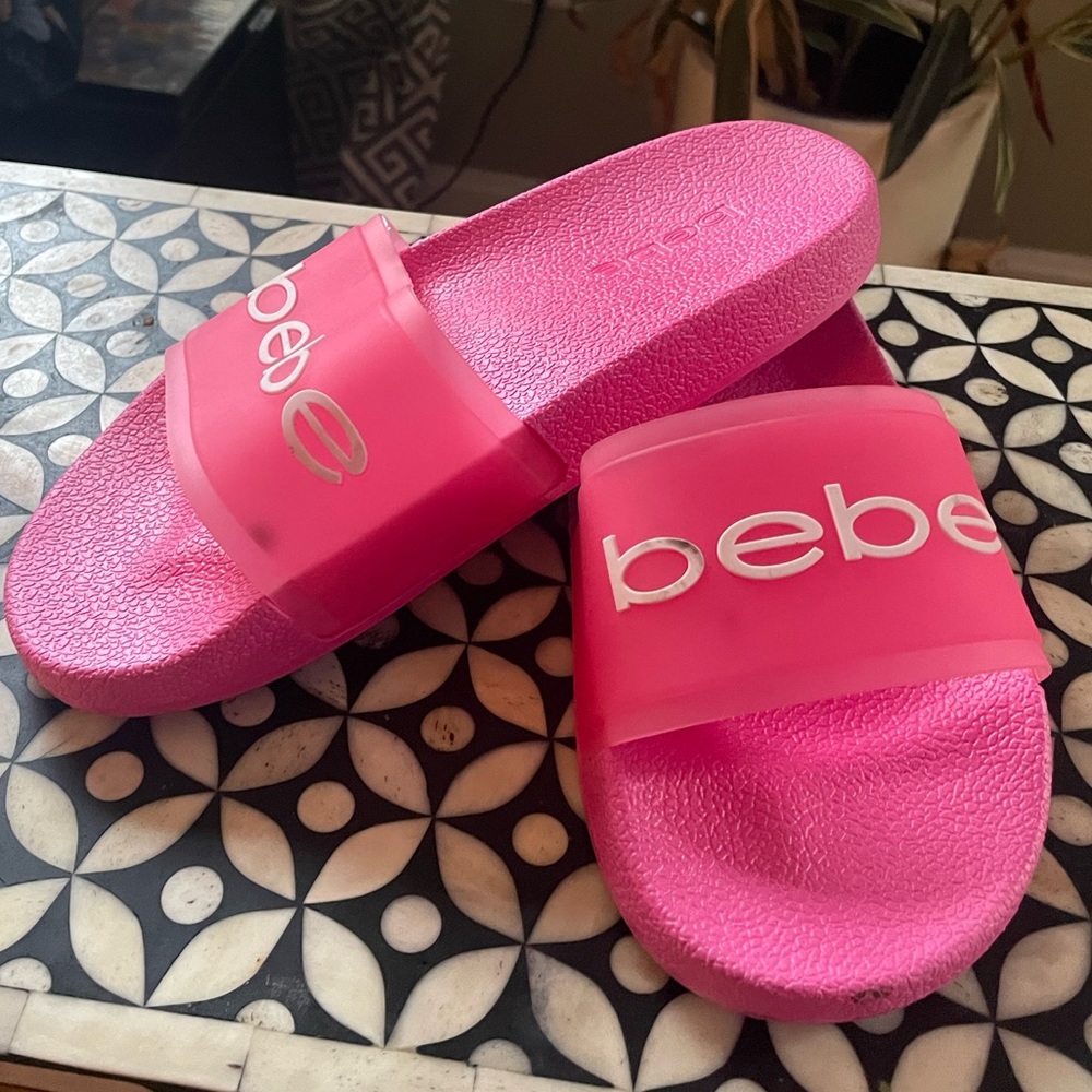 BEBE - Hot Pink Summer Slides